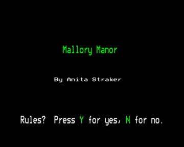 Mallory Manor (1983)(Micro Primer)[MALLORY] screen shot title